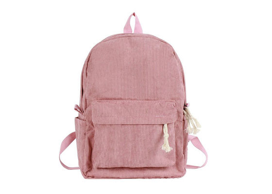 quality Gepersonaliseerde 100% katoenen rugzak Roze Beige Corduroy rugzak factory